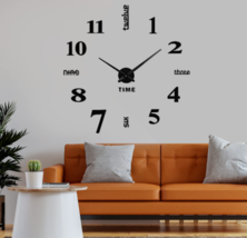 Lavincia Large Adjustable Diy Wall Clock Frameless Modern 3D Wall Stickers - £17.99 GBP