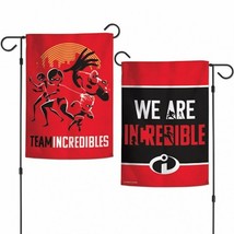 DISNEY&#39;S 12.5 X18 TEAM INCREDIBLES &quot;WE ARE INCREDIBLE&quot; 2 SIDED GARDEN FL... - £10.77 GBP