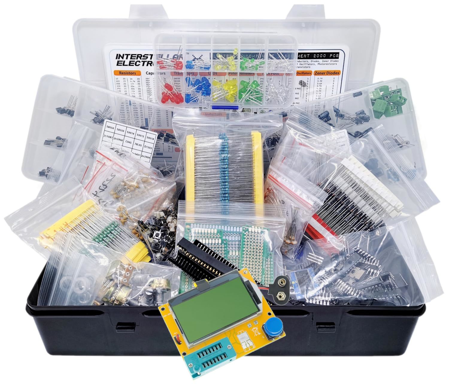 Resistors, Capacitors, Inductors, Diodes, Transistors, Potentiometers, Ics, - $77.98