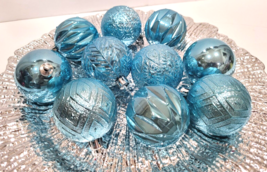 (10) Christmas Coastal turquoise Blue Plastic Tree Ornaments Decor 2.5&quot; - €12,72 EUR