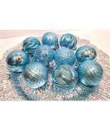 (10) Christmas Coastal turquoise Blue Plastic Tree Ornaments Decor 2.5" - $14.84