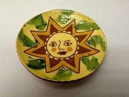 Breininger Redware Pottery 5 1/2 Inch Decorative Plate Sun - $43.19