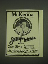1974 Michael&#39;s Pub Ad - Dave McKenna presents Jazz Matazz with Zoot Sims - £14.48 GBP