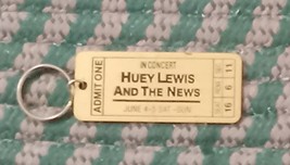 Huey Lewis And The News In Concert 2-SIDED Gold Metal Key Chain 1 .5 X 5 Inches! - £21.87 GBP