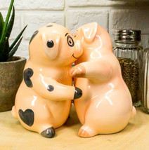 Ebros Ceramic Farm Love Babe Porky Pigs Couple Dancing Salt &amp; Pepper Shakers Set - £13.42 GBP