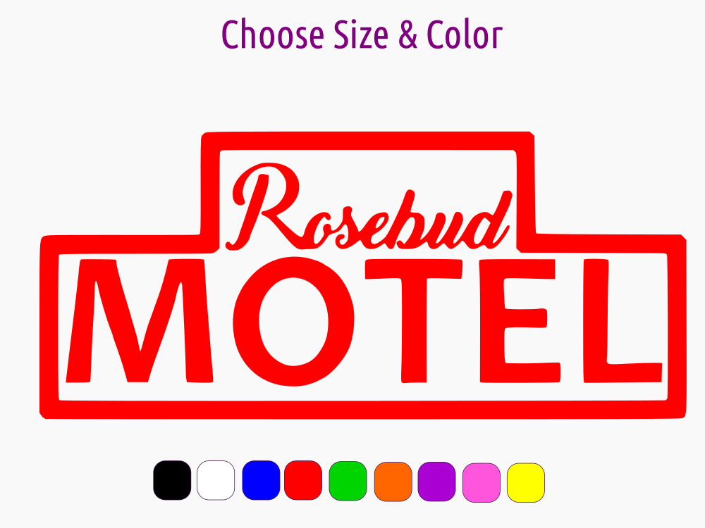 Primary image for ROSEBUD MOTEL Schitt's Creek Pride Vinyl Window Car Sticker CHOOSE SIZE COLOR