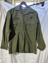 VTG US Army OG-107 Utility Shirt Cotton Sateen Vietnam NAMED w/ Master P... - $74.24