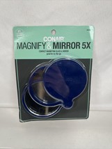 Conair Compact 5x Magnifying Glass &amp; Mirror Blue Purse Travel Folding - £3.78 GBP