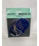 Conair Compact 5x Magnifying Glass &amp; Mirror Blue Purse Travel Folding - $6.43 CAD