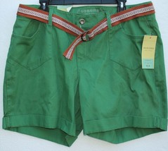 Sonoma Life + Womens Green Belted Cuffed Shorts with Belt depicted on re... - $14.99