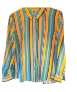 Jones New York Women&#39;s Sport Button Front Shirt Multicolor Striped  XL - $26.88 CAD