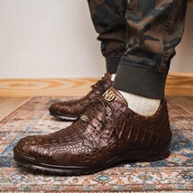 Kratos Genuine Caiman Crocodile Fashion Sneaker Brown image 10