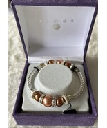ROMAN Modern Twisted Stainless &amp; Copper Beads Stretch Bracelet - $20.43 CAD
