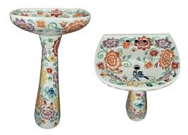Mexican Talavera Pedestal Sink Handcrafted Ceramic - Pajaritos Strada - - $899.00