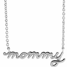 NEW Sterling Silver Petite Mommy Script 18" Necklace - £59.44 GBP