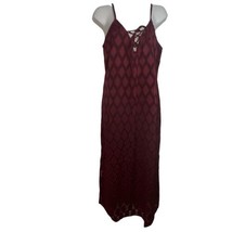 BOG Band Of The Free Women Slip Maxi Dress Red Merlot Size Medium Diamond New - £28.36 GBP