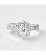 9*7mm Simulated Diamond Oval Engagement Ring, Wedding Ring Set, Bridal R... - £64.54 GBP