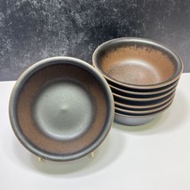 7 Arabia of Finland Ruska Stoneware 6.25&quot; Coupe Cereal Bowls Brown MCM - $198.00