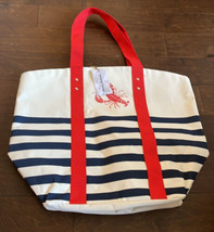 Tommy Bahama Red Lobster Striped Beach bag NWT Nautical Canvas - $23.98