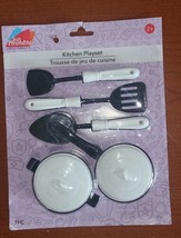 7 Piece Kitchenware Set Toy Ages 2+ Kitchen Cooking Food NEW Black &amp; White. - $32.54 CAD