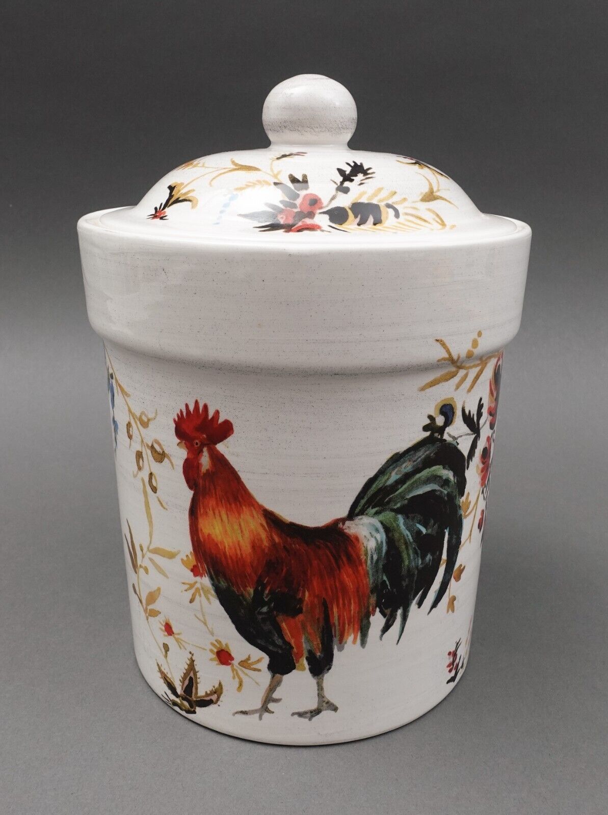 Williams Sonoma Italy Rooster Francais 2008 Marc Lacaze Medium Canister 9 1/4" - $142.99