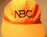 Vintage NBC Hat Cap Orange Leather Strap-back National Broadcasting Comp... - $14.84
