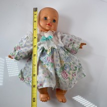 Cititoy Baby Doll Toy 1997 with Floral Dress Blue Eyes Lashes 10” Creepy Baby - £18.28 GBP