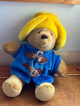 Eden Toys Brown Plush PADDINGTON Teddy Bear in Blue Coat &amp; Yellow Hat St... - £6.13 GBP