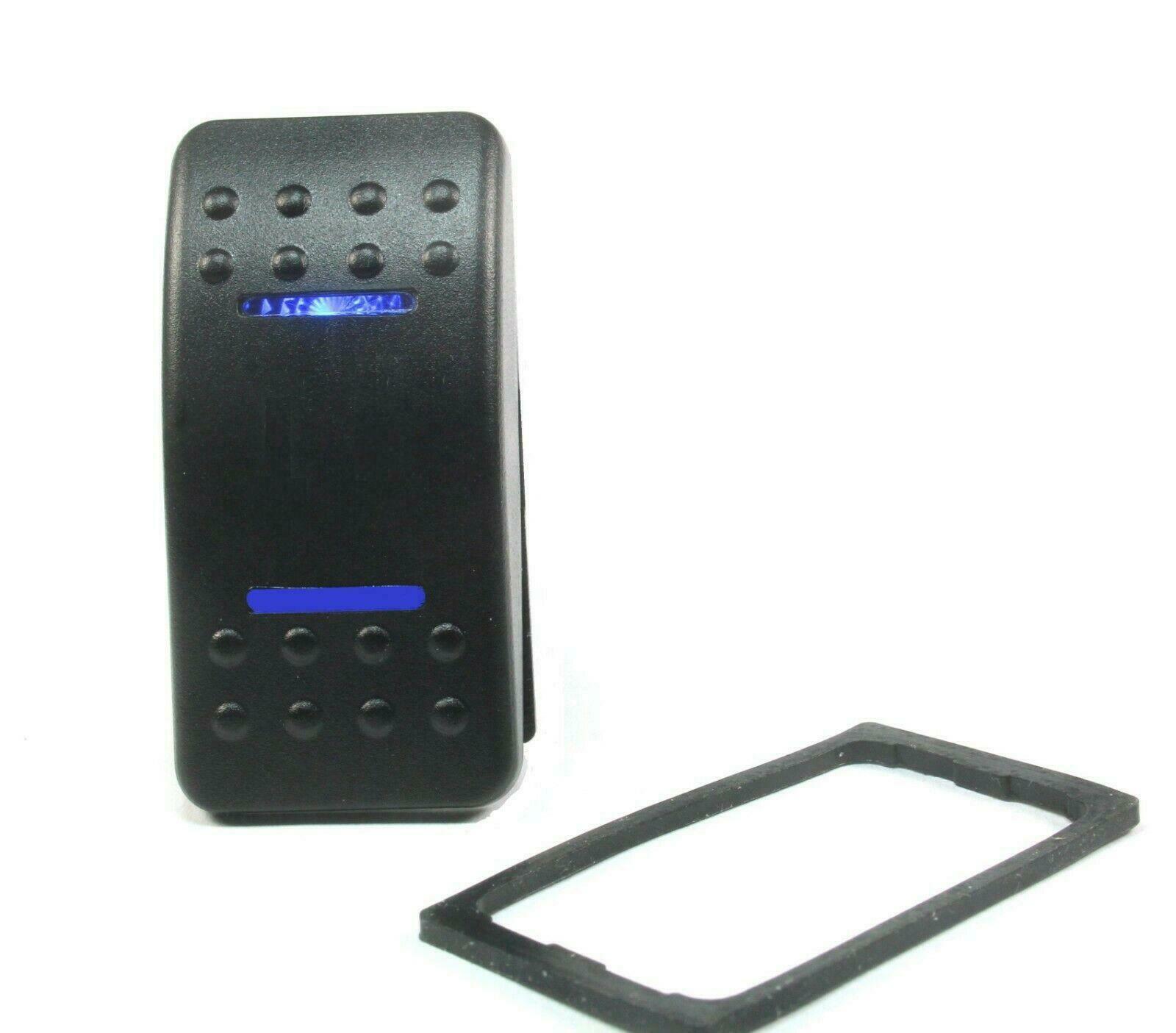 MOMENTARY Rocker Switch DPDT,  20A 12VDC,  Illuminated BLUE 7pins Waterp... - $8.75