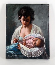 &quot;My Beautiful Baby&quot; by Helena Montrec Oil Painting on Canvas Unframed 14&quot; X 11&quot; - $1,980.03