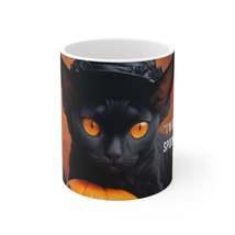 Cat Breeds in Halloween - Devon Rex Breed - Ceramic Mug 11oz - £14.10 GBP