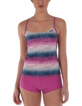 Bench UK Womens Mauve Pink Striped Paperweave 2 Piece Tankika Tankini Swim Wear - £23.38 GBP