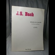 J.S. Bach Sonata In G Major For Clarinet Piano Bellison Fischer Sheet Music - £11.30 GBP