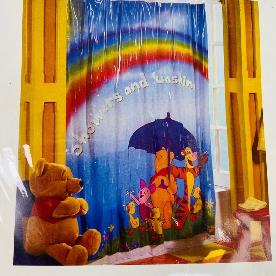 Disney Home Pooh Collection Showers And Sunshine 72x72 Vinyl Shower Curtain NEW Item image 4