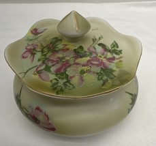 Nippon Porcelain Covered trinket Jewelry Box Hand Painted flowers Nippon - £13.38 GBP