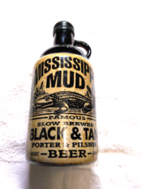 VTG Mississippi Mud EMPTY Decor Porter &amp; Pilsner Beer Bottle Black &amp; Tan... - $7.77