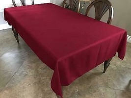 58&quot;x102&quot; - Cranberry - Polyester Tablecloth Picnic Events Family Dinner - £35.15 GBP