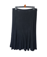 Chico&#39;s Travelers Black Slinky Flared Skirt Midi Elastic Waist Size 3(16... - $19.92