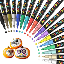 Acrylic Paint Pens Paint Markers Set of 18: Fine Point for Rock Painting... - $13.47