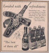 Vintage Print Ad Canada Dry Loaded With Refreshment 1950s Gun Holster 4 3/4&quot; x 5 - £2.82 GBP