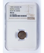 1909 Canada 5 Cent Maple Leaves Knot Tie Cross Graded By NGC Ace MS62-
s... - €9.550,33 EUR