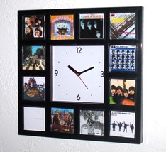 The Beatles Albums Clock with 12 pictures Abbey Road HELP Sgt Pepper Whi... - £25.28 GBP