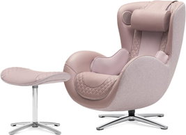 Classic Massage Chair with Ottoman. Pink Leather Lounge Chair, with Perc... - £2,016.62 GBP
