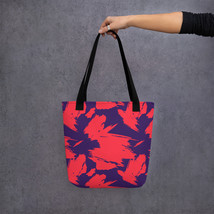 Abstract Brush Art Design Violet Red Tote Bag - £17.54 GBP