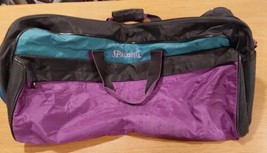 VTG 90s Spalding Duffle Gym Bag With Pockets Purple Teal 20&quot; Duffel Travel Tote - £18.12 GBP