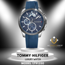 Tommy Hilfiger Herren-Armbanduhr mit Quarz-Silikonarmband, blaues... - £97.40 GBP