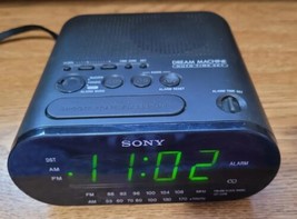 Sony Dream Machine Auto Time Set AM/FM Alarm Clock Radio Black Tested Works - £14.80 GBP