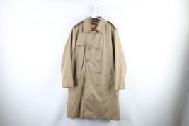 Vintage 90s Streetwear Mens 42R Distressed Lined Double Breasted Trench ... - $49.45