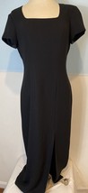 Liz Claiborne Dresses Black Short Sleeve Long Scoop Neck Lined Dress Size 4 - £18.97 GBP
