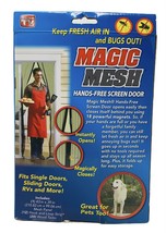New Magic Mesh Deluxe Hands Free Magnetic Screen Door 83&quot; x 39&quot; Black - £14.73 GBP